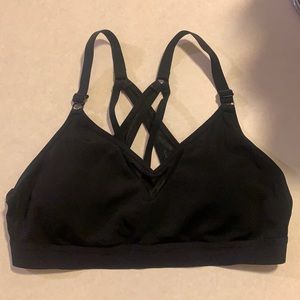 aerie black sports bra size L